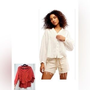 Free People Button Down Hi/Lo Blouse | Size: xsmall